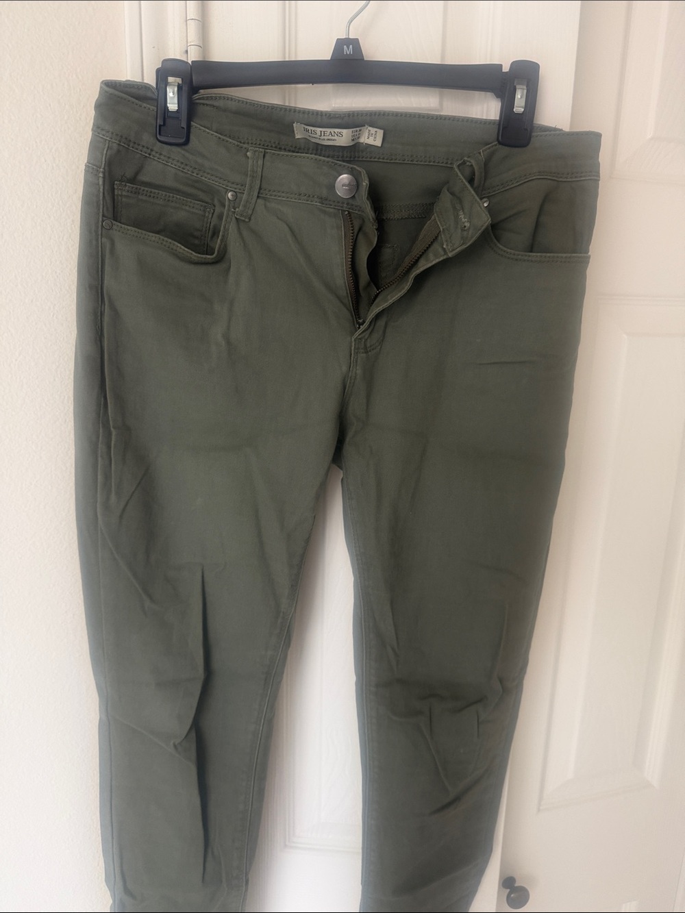 Women’s Olive Green Jeans - Classic Slim Fit